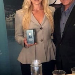 DKNY Baby Blue Blazer with Puplum Bottom